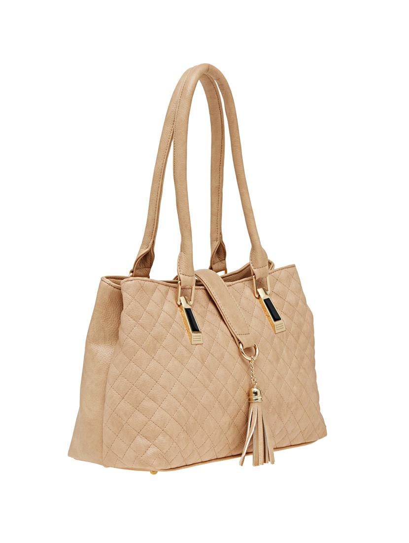 beige leatherette (pu) handbag - 18394230 - Standard Image - 2