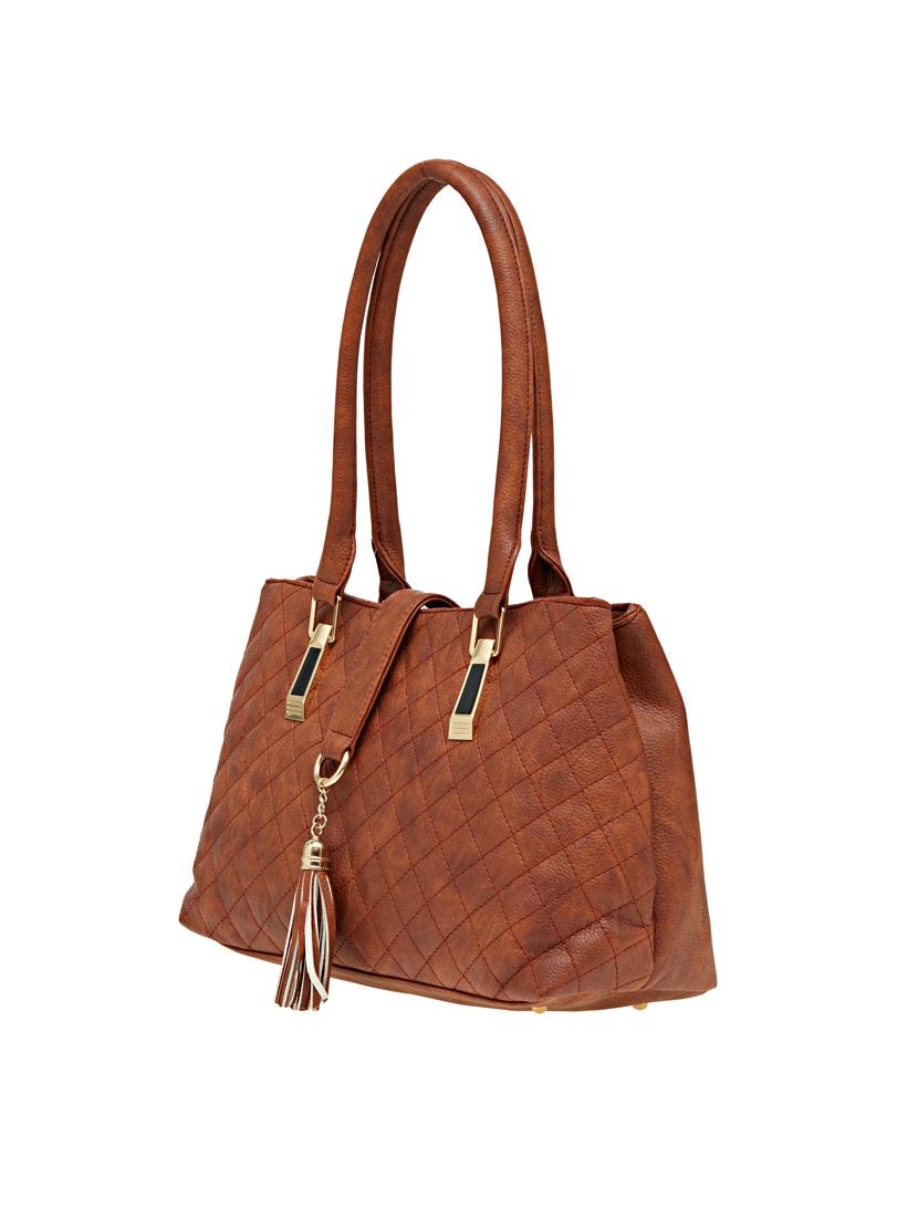 tan leatherette (pu) handbag - 18394231 - Standard Image - 2