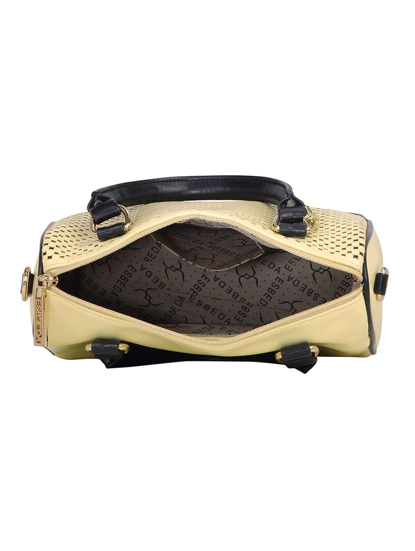 yellow leatherette (pu) handbag - 18394255 - Standard Image - 2