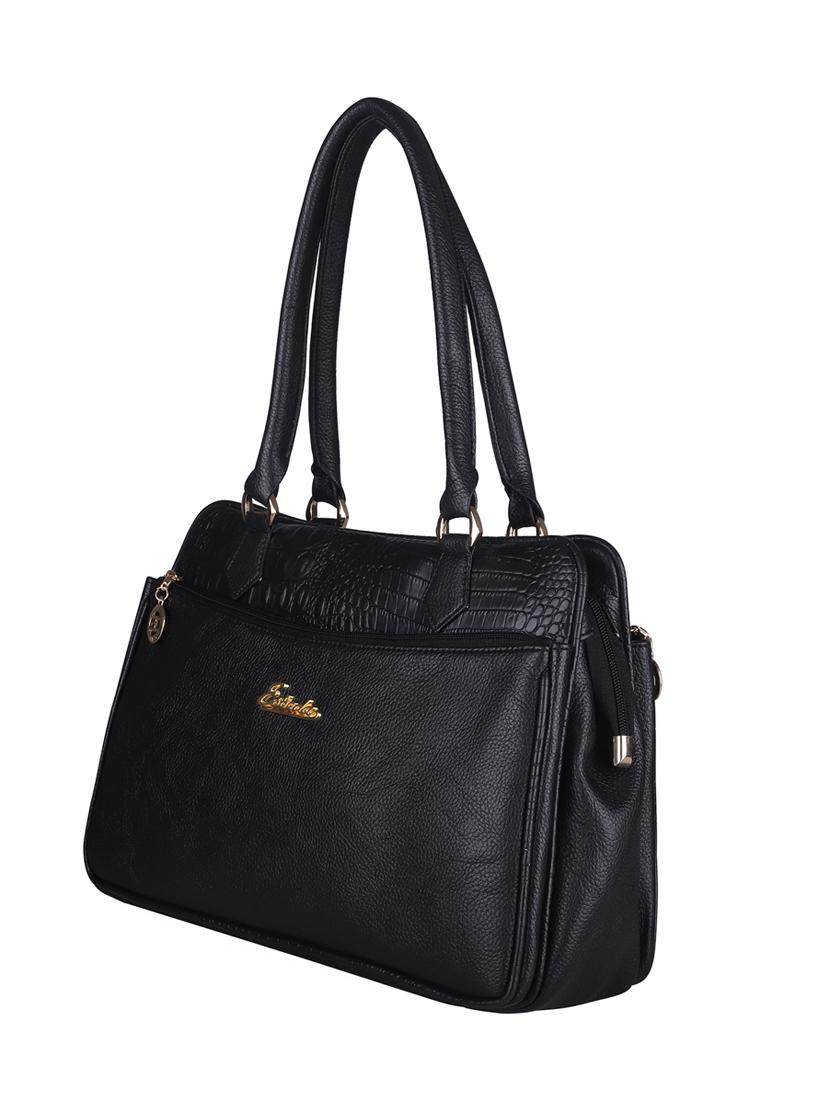black leatherette (pu) handbag - 18394279 - Standard Image - 2