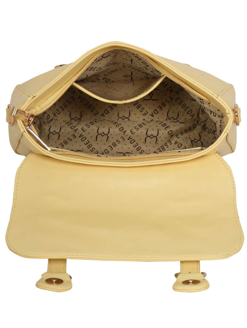 yellow leatherette (pu) handbag - 18394286 - Standard Image - 2