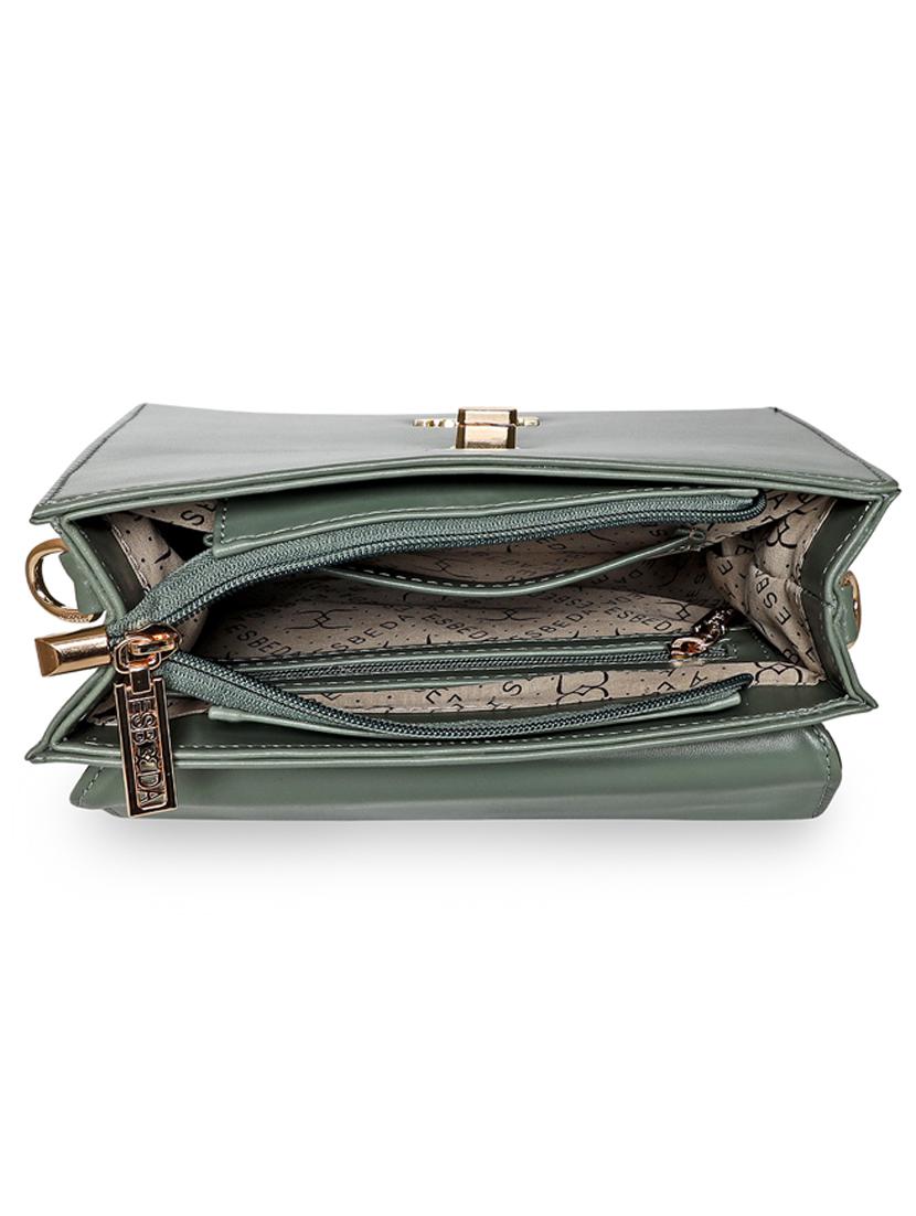 green leatherette (pu) handbag - 18394289 - Standard Image - 2