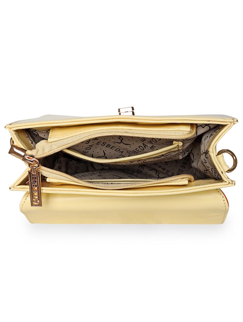 yellow leatherette (pu) handbag - 18394292 - Standard Image - 2