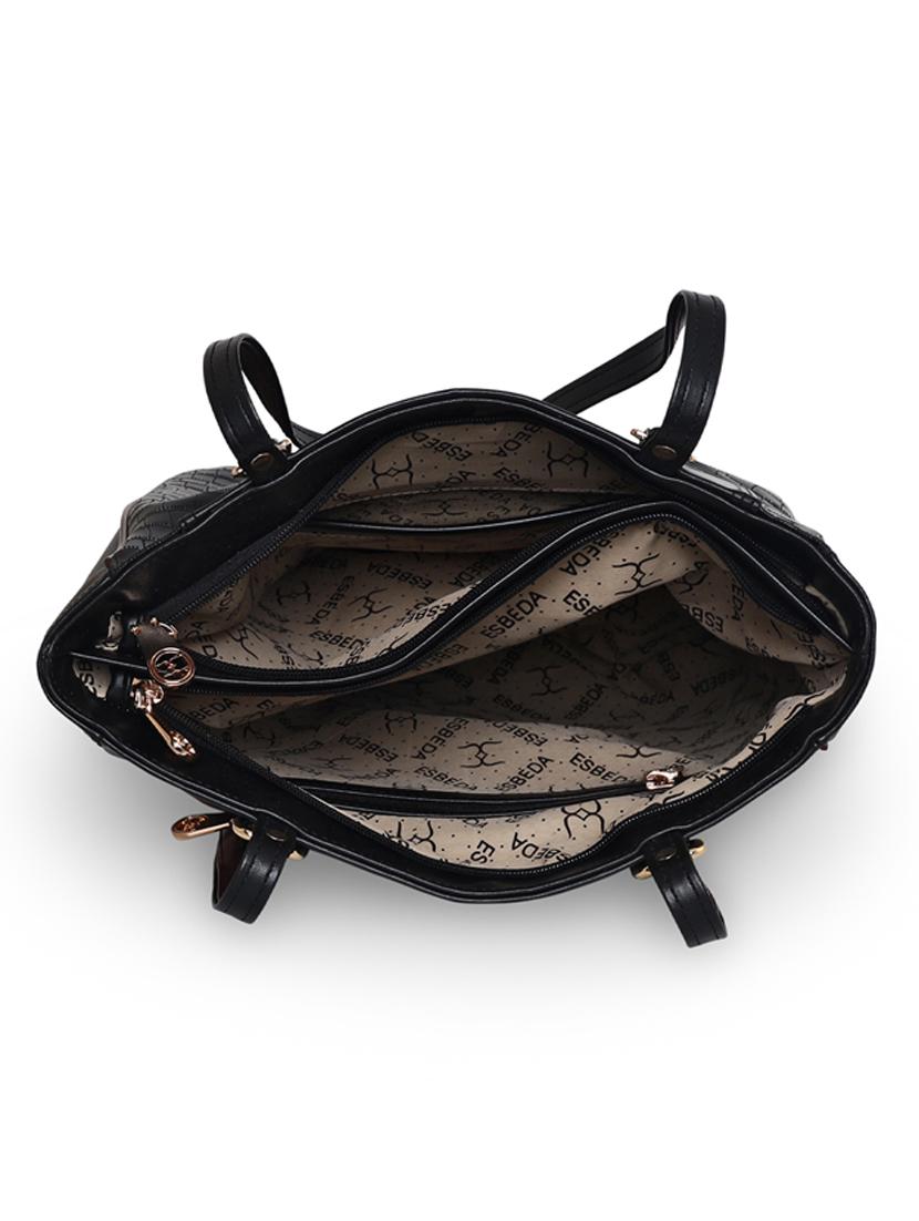 black leatherette (pu) handbag - 18394304 - Standard Image - 2