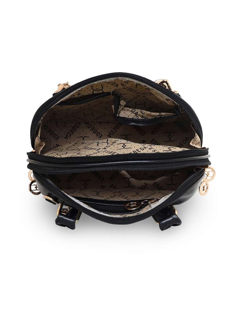 black leatherette (pu) handbag - 18394317 -  Standard Image - 2