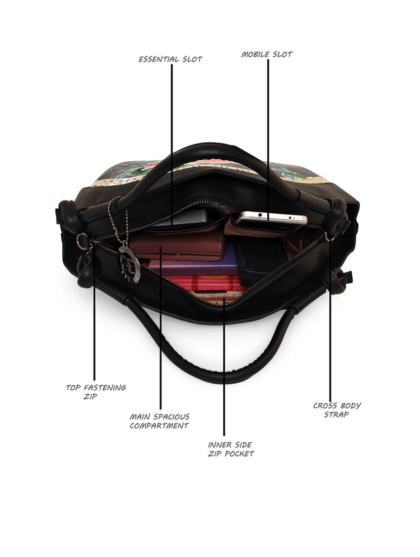 black leatherette (pu) handbag - 18394344 - Standard Image - 2