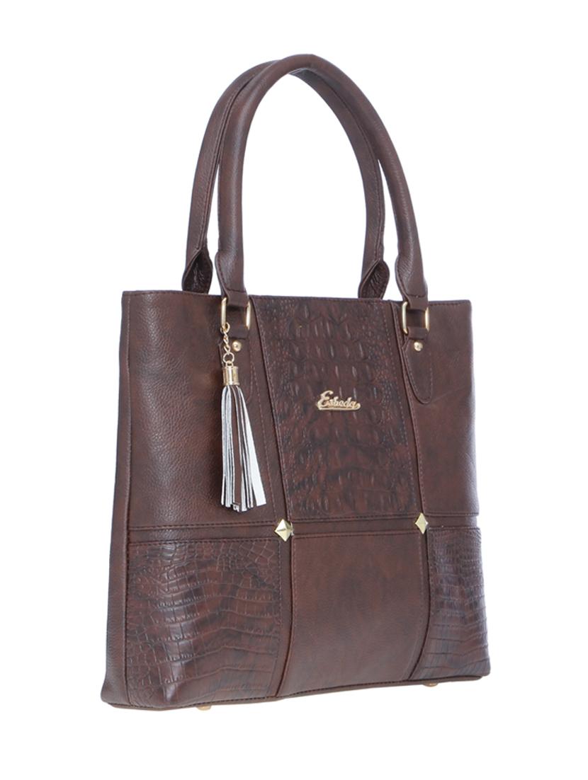 brown leatherette (pu) handbag - 18394353 - Standard Image - 2
