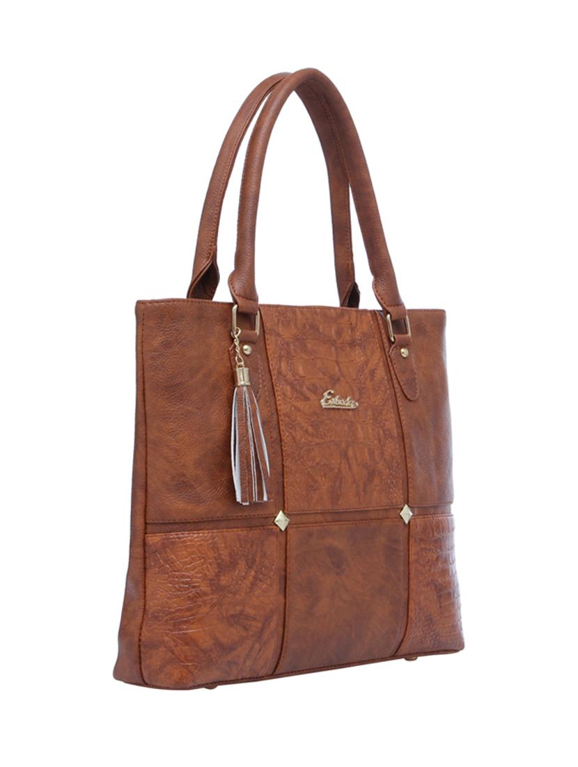tan leatherette (pu) handbag - 18394354 - Standard Image - 2