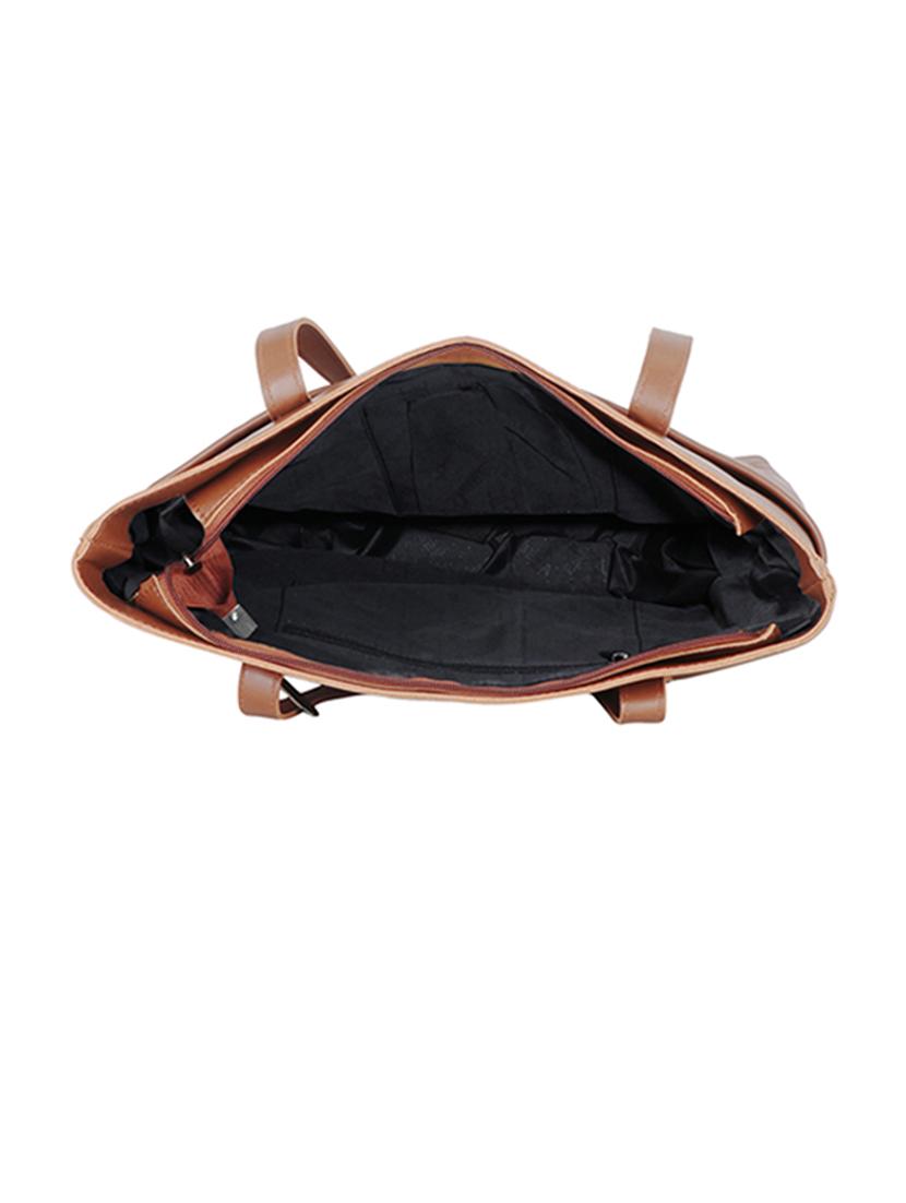 tan leatherette (pu) handbag - 18394379 - Standard Image - 2