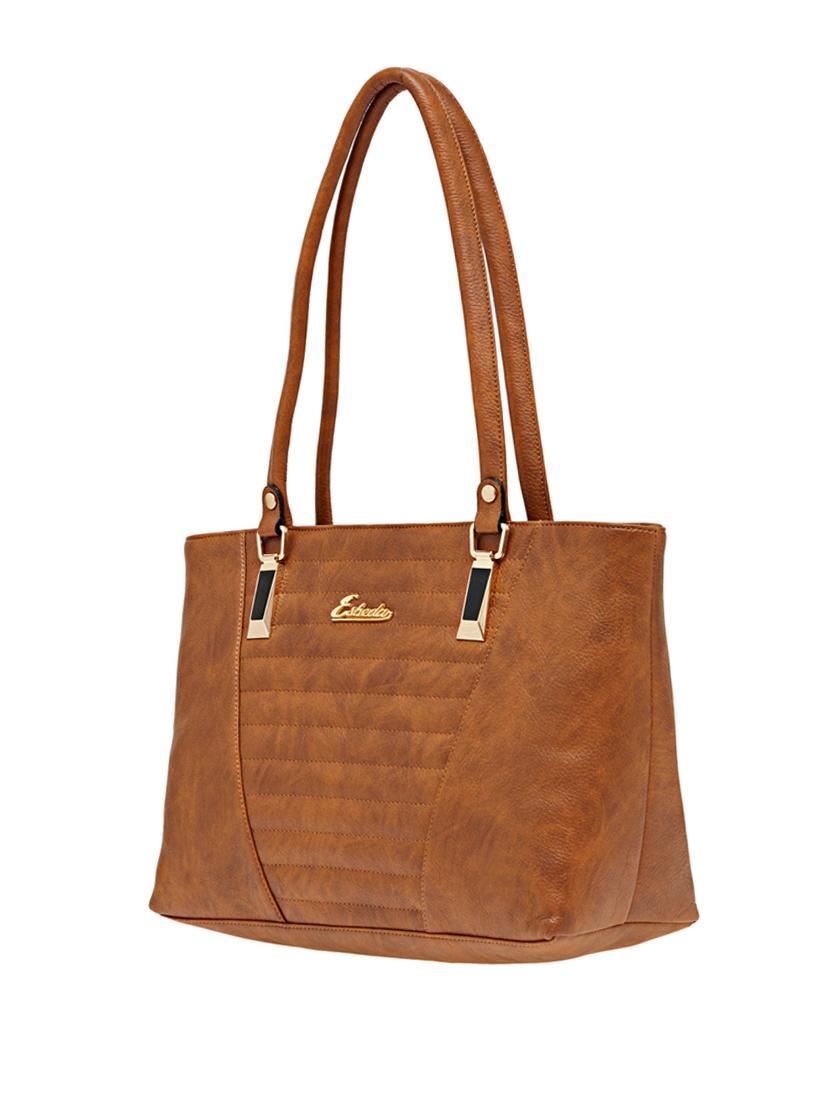 tan leatherette regular handbag - 18394383 - Standard Image - 2