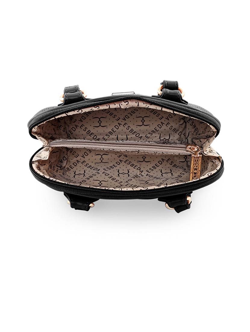 black leatherette (pu) handbag - 18394394 - Standard Image - 2