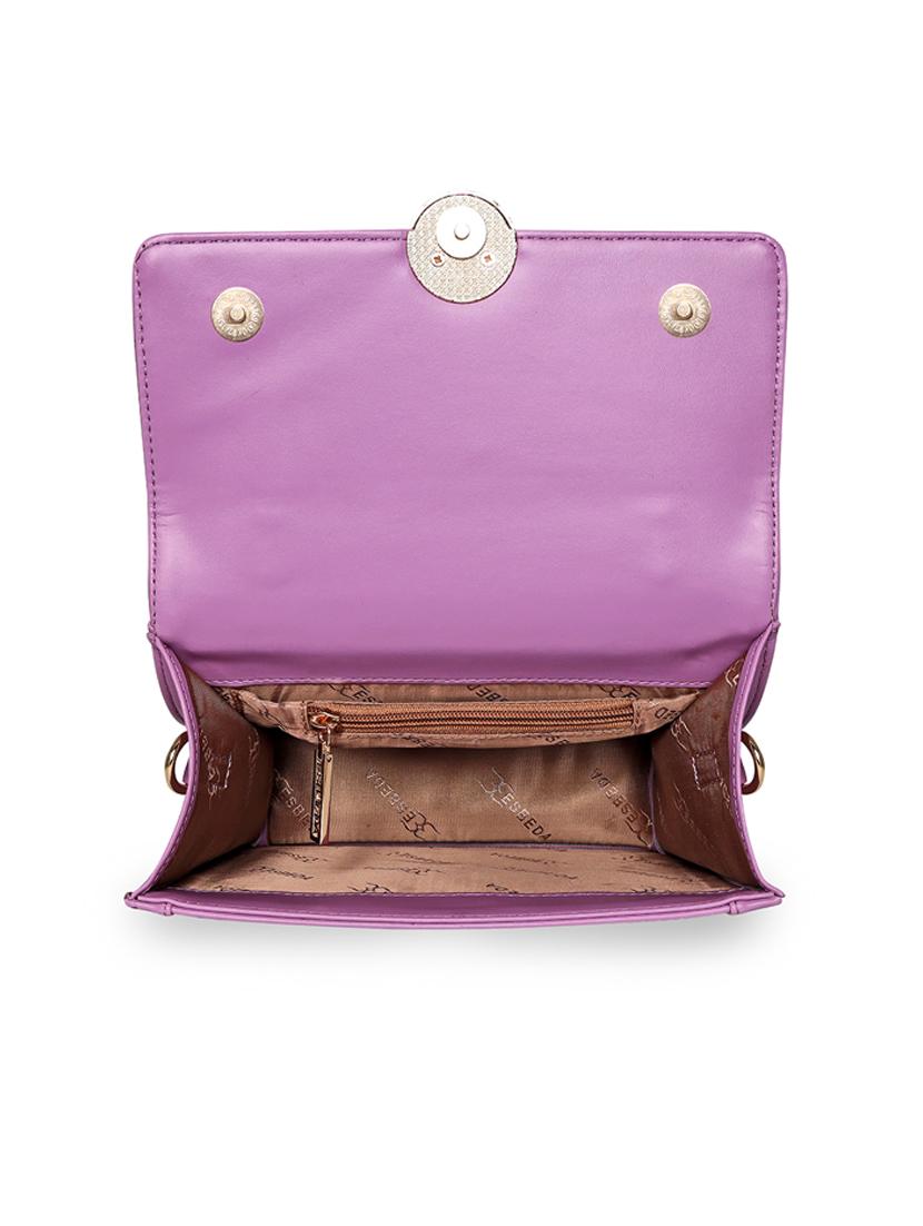 purple leatherette (pu) handbag - 18394412 - Standard Image - 2