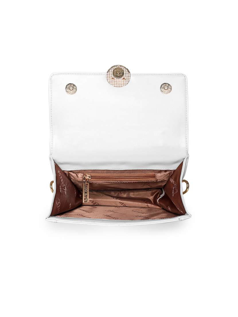 white leatherette (pu) handbag - 18394416 - Standard Image - 2