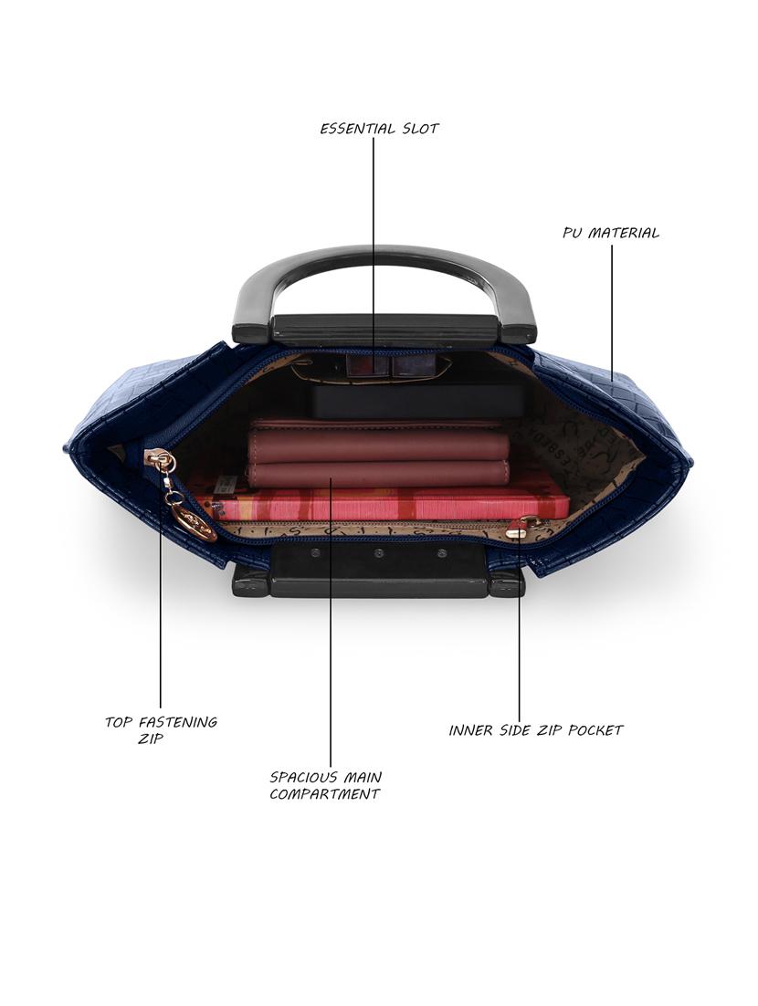blue leatherette (pu) handbag - 18394436 - Standard Image - 2