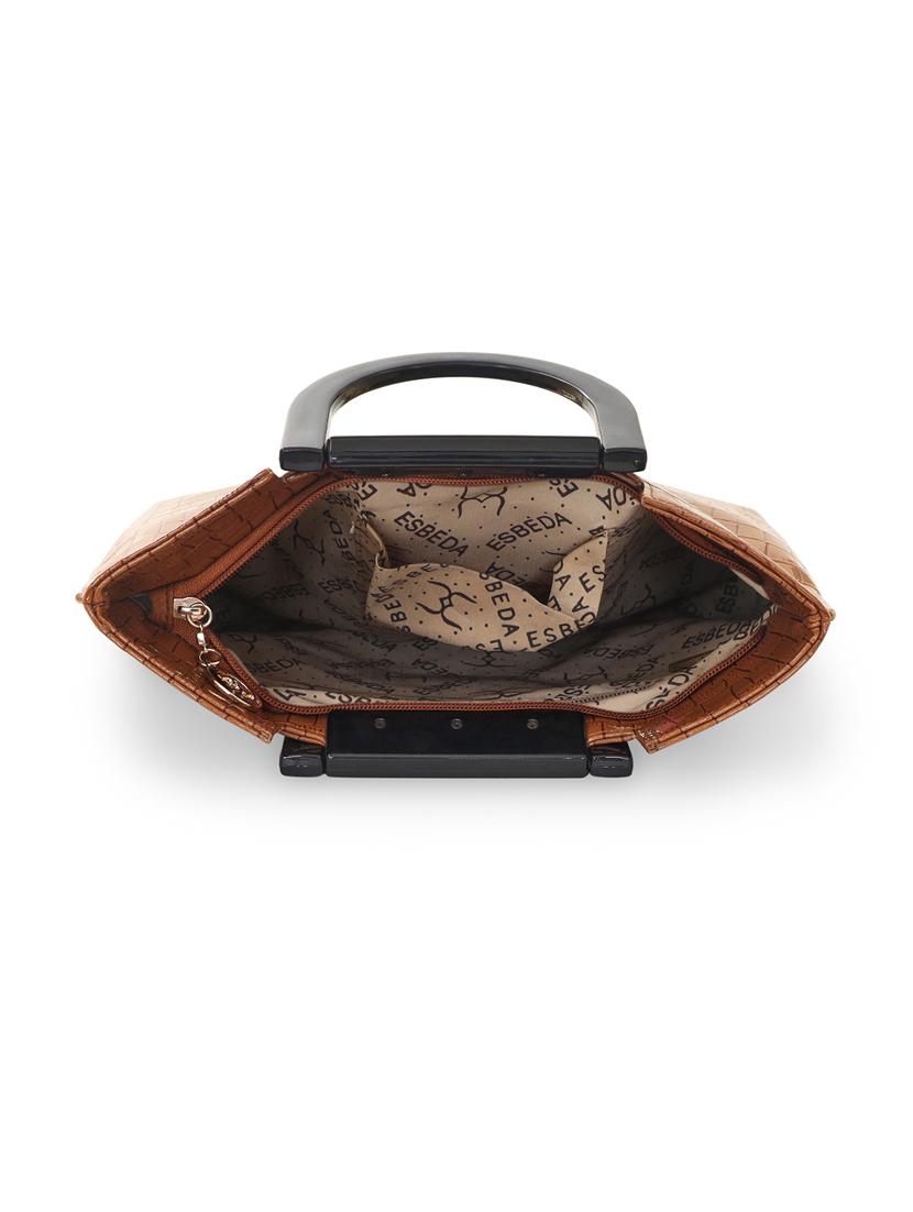 tan leatherette (pu) handbag - 18394437 - Standard Image - 2