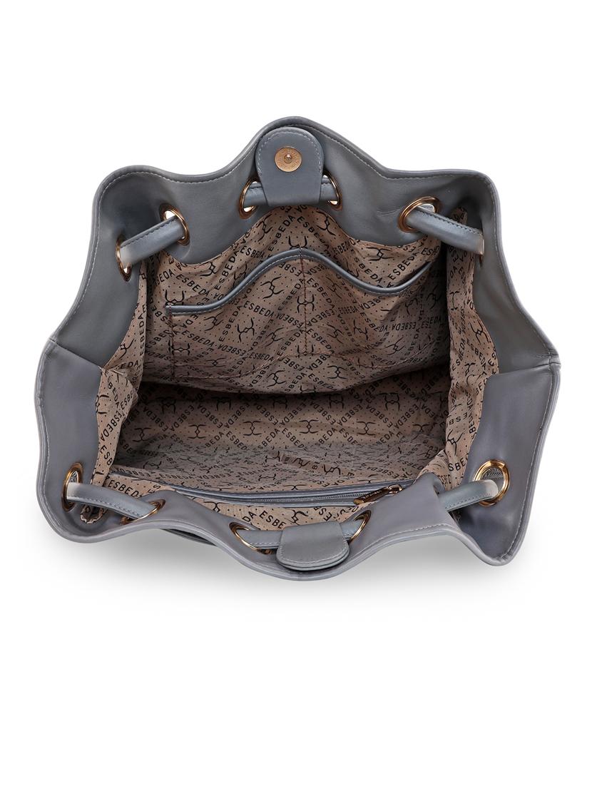 grey leatherette (pu) handbag - 18394443 - Standard Image - 2