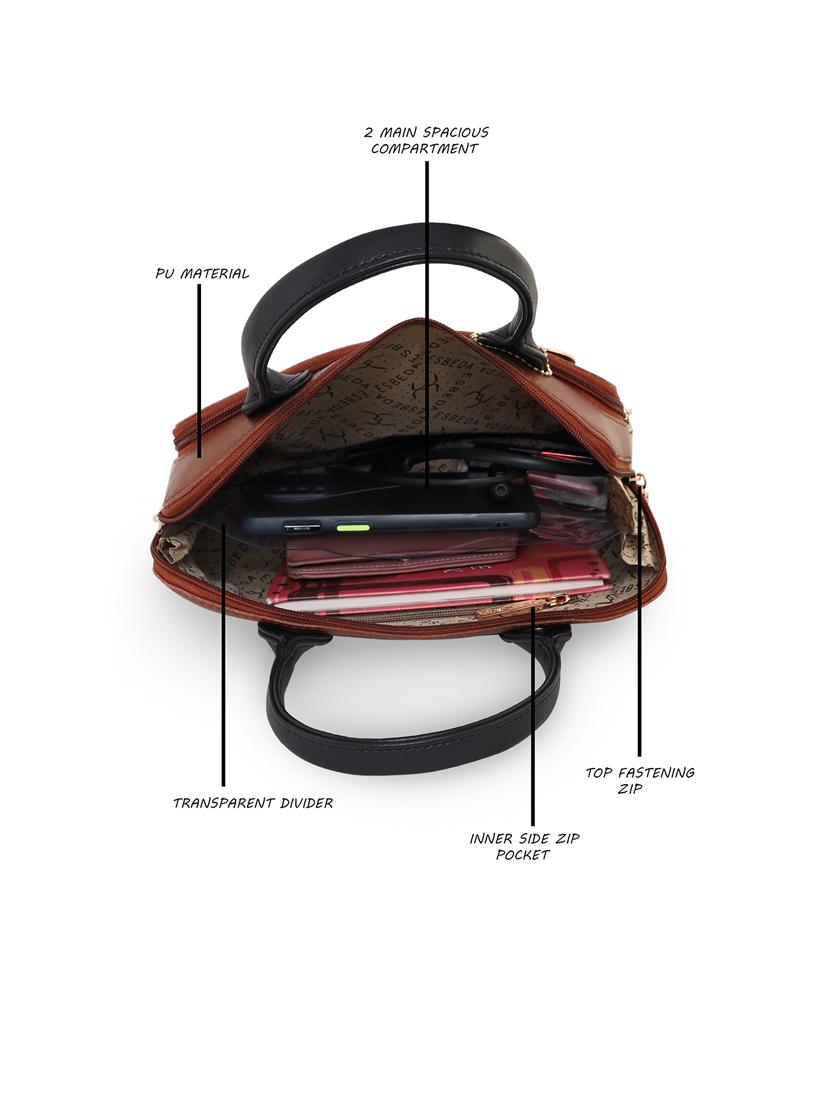 tan leatherette (pu) handbag - 18394465 - Standard Image - 2