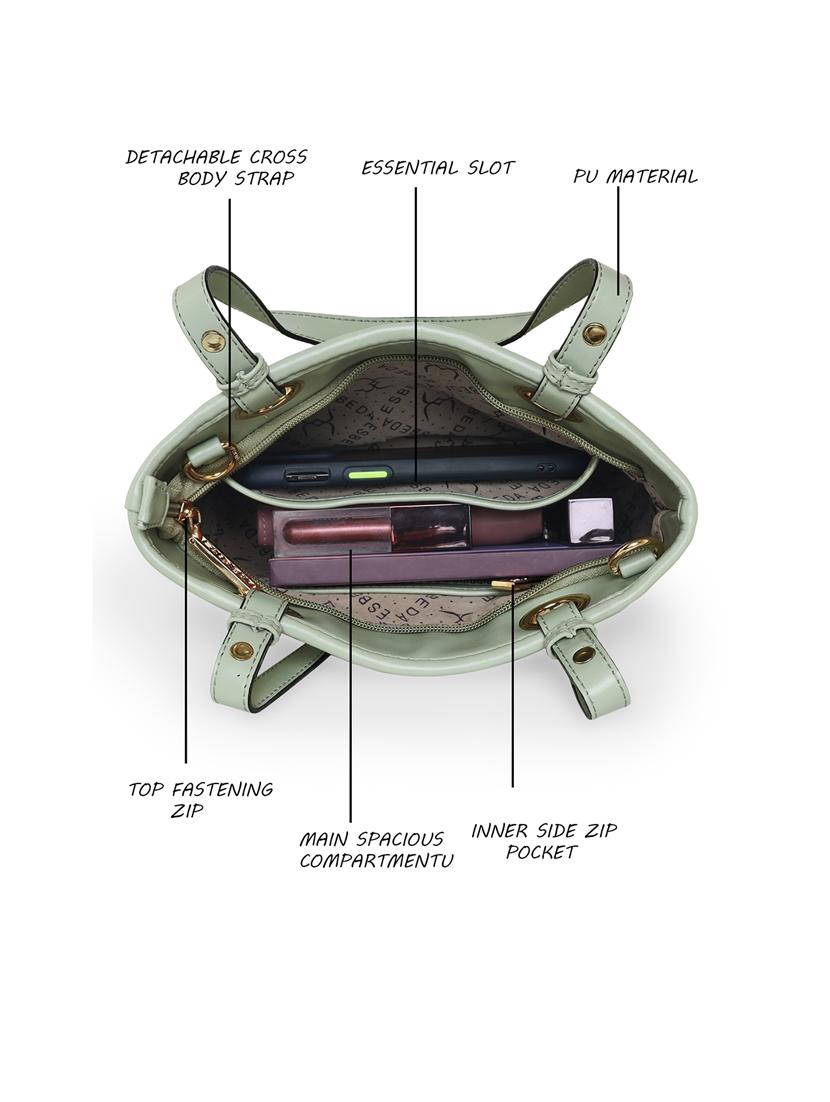 green leatherette (pu) handbag - 18394473 - Standard Image - 2