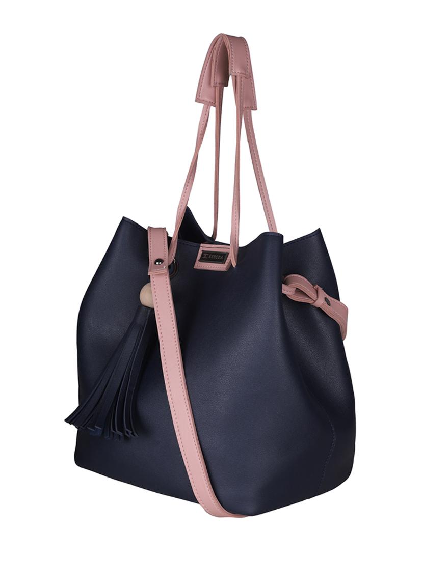 blue leatherette (pu) handbag - 18394499 - Standard Image - 2