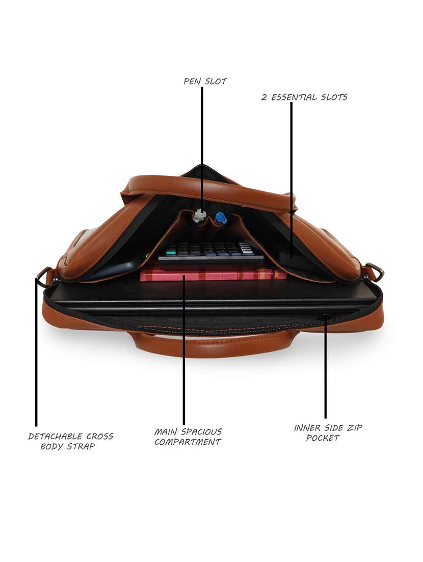 tan leatherette laptopbag - 18394522 -  Standard Image - 2