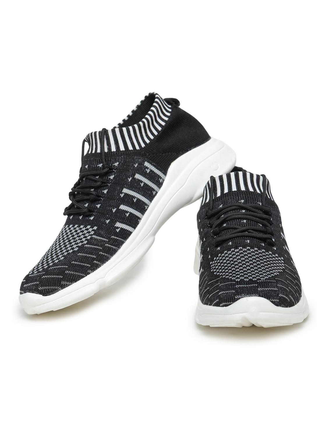 women black stripes lace-up sports shoe - 18394615 - Standard Image - 2