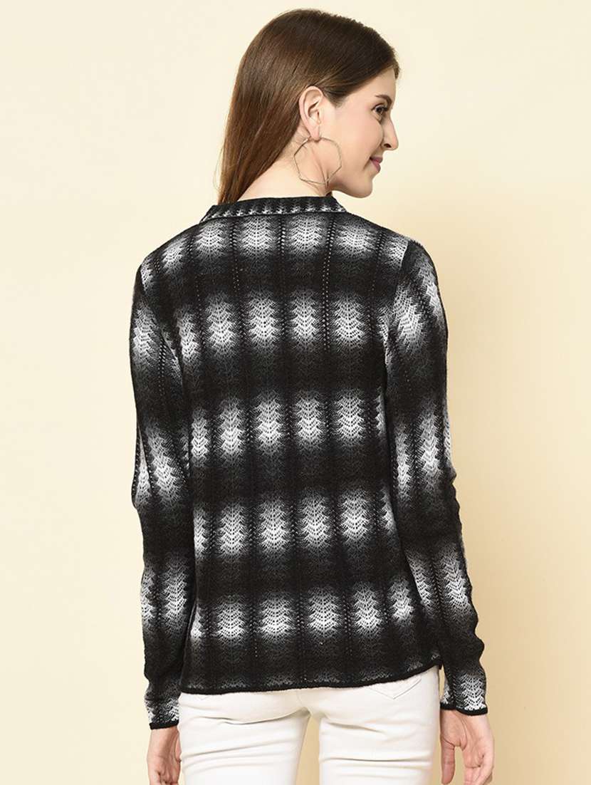 round neck printed cardigan - 18394656 -  Standard Image - 2