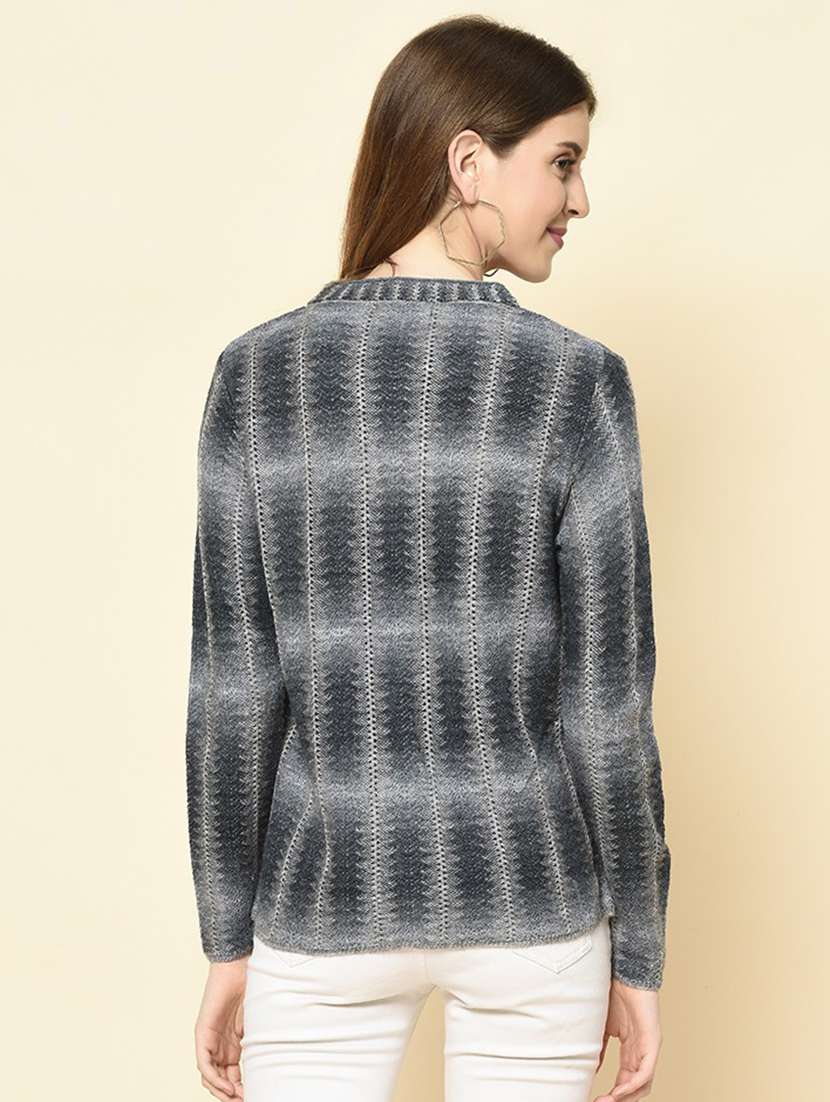 round neck printed cardigan - 18394658 -  Standard Image - 2