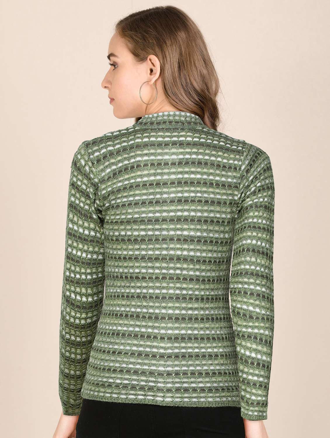 round neck printed cardigan - 18394670 -  Standard Image - 2