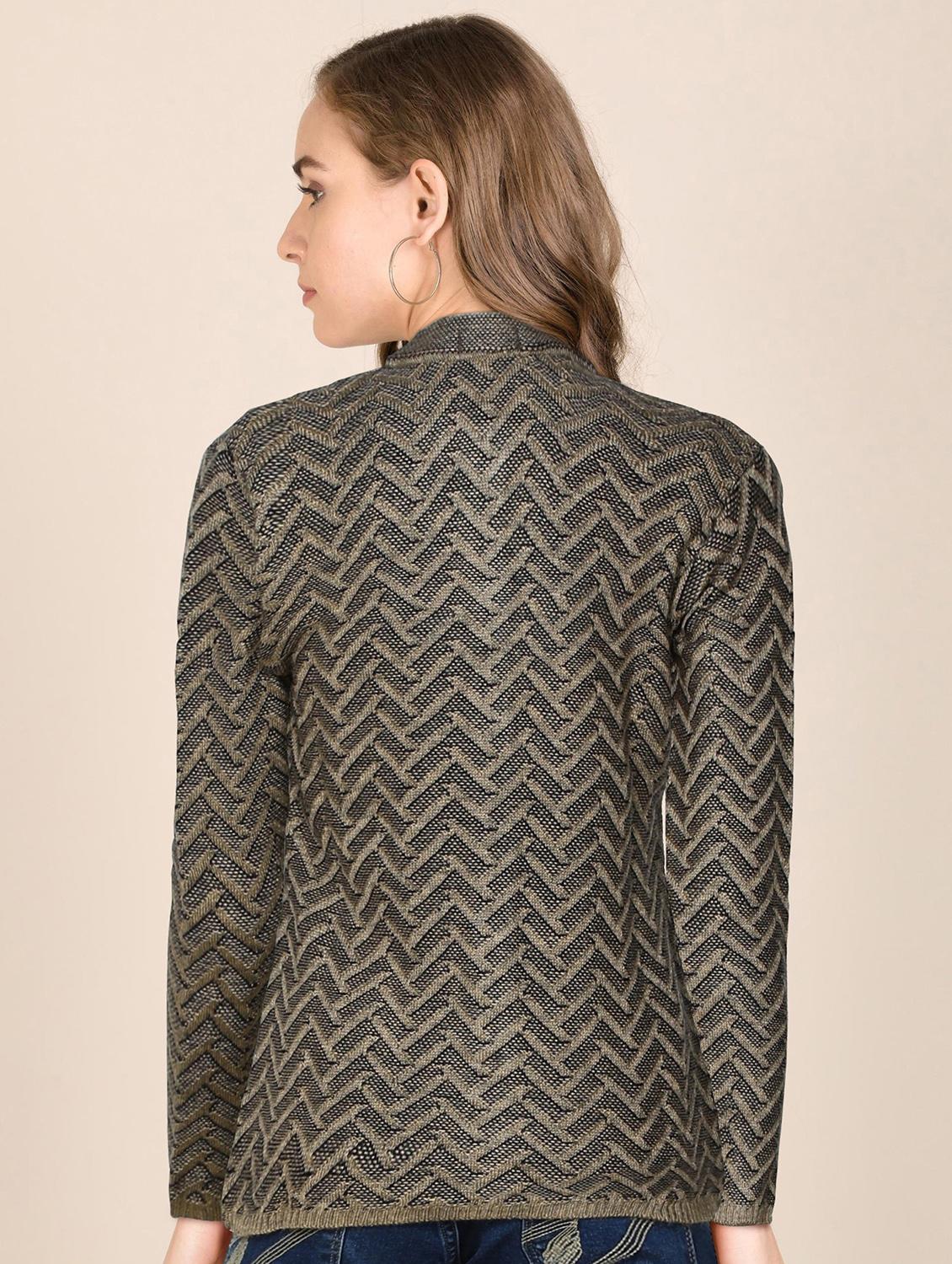 mandarin neck printed cardigan - 18394673 - Standard Image - 2