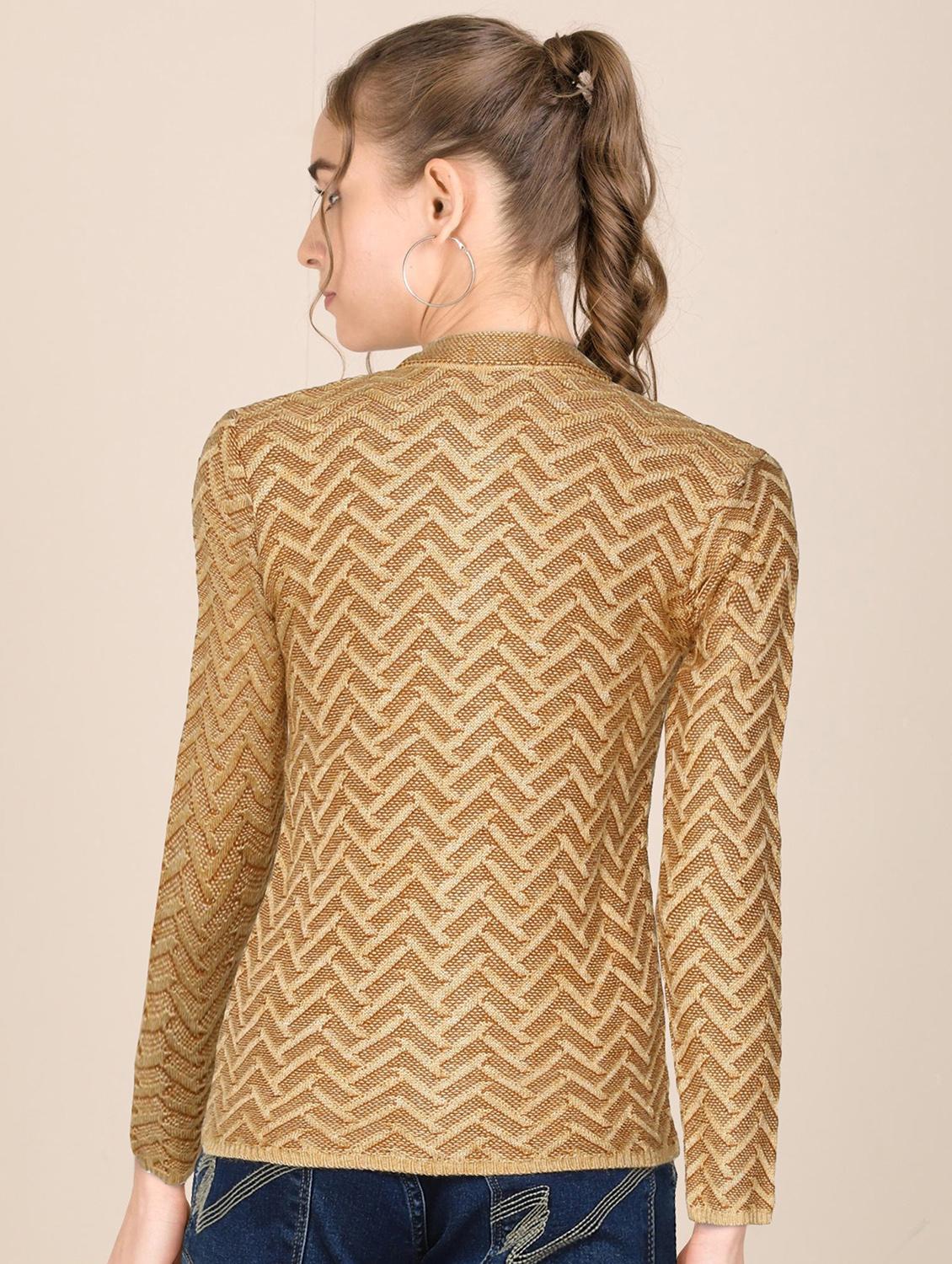 mandarin neck printed cardigan - 18394675 - Standard Image - 2