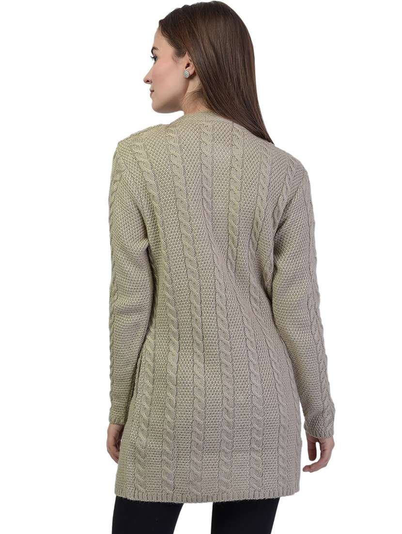 mandarin neck solid cardigan - 18394689 -  Standard Image - 2