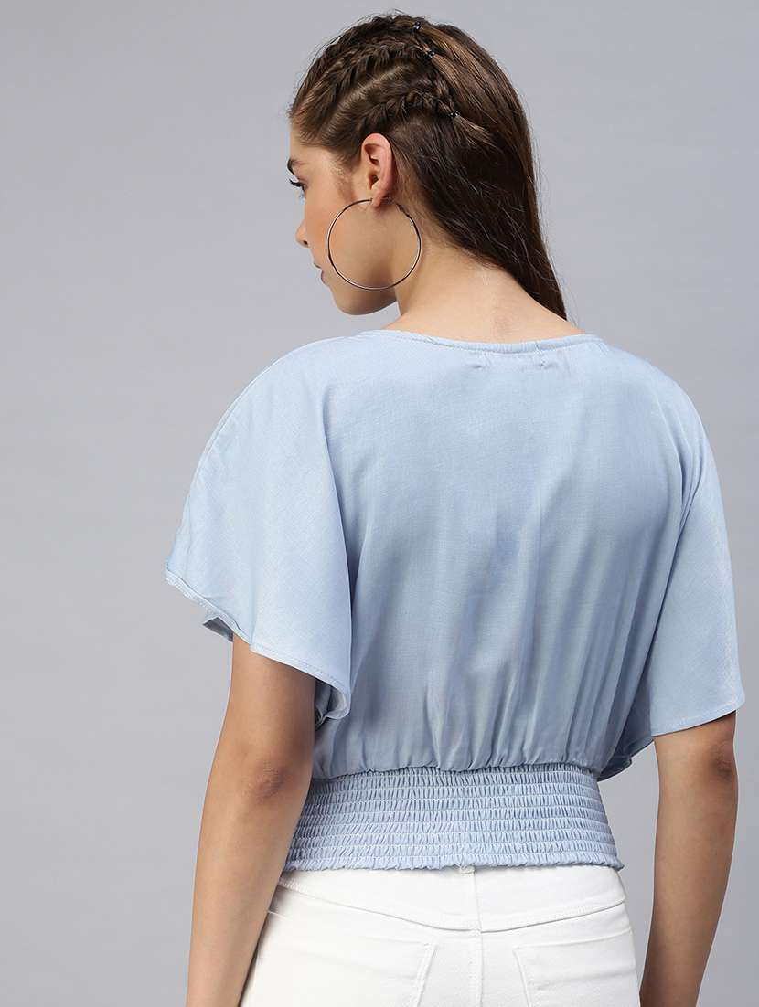 women's straight round neck top - 18394701 -  Standard Image - 2