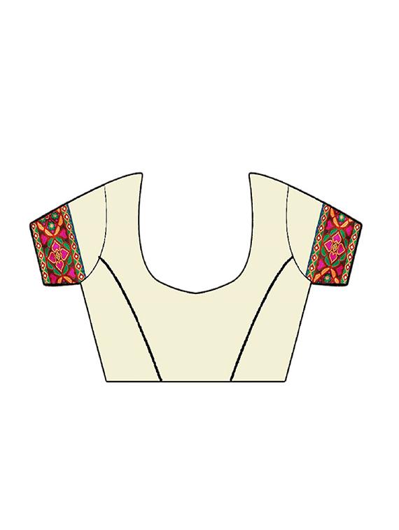 embroidered half and half saree - 18394842 - Standard Image - 2