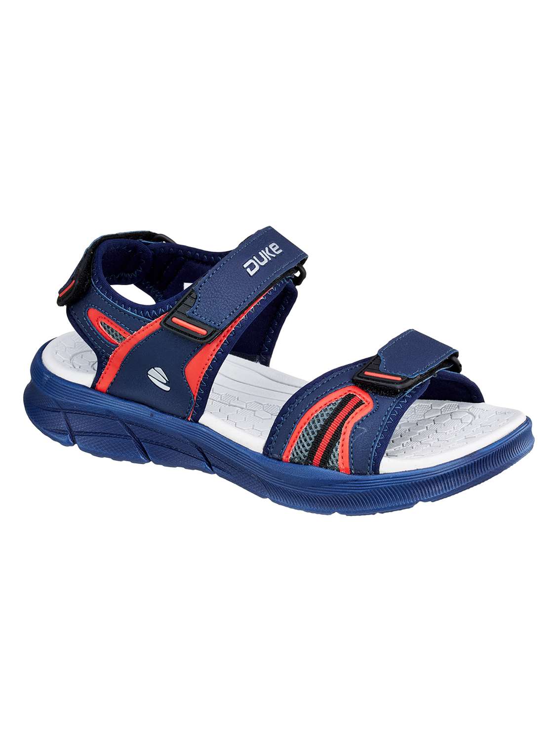 navy synthetic & mesh back strap floaters