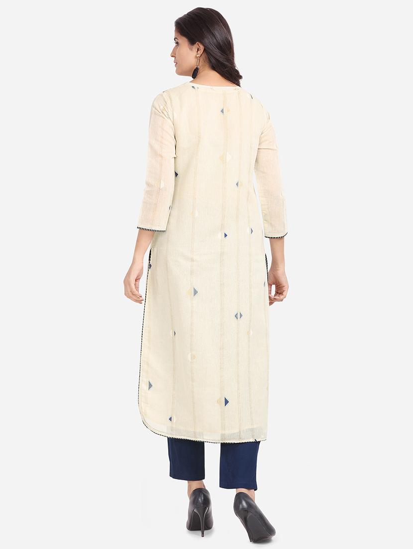 white viscose kurta pant set - 18395131 - Standard Image - 2