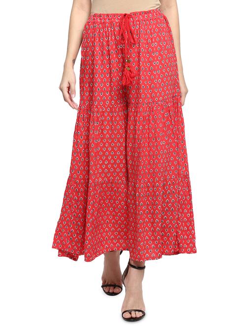 draw-string waist tired a-line skirt - 18395287 -  Standard Image - 0