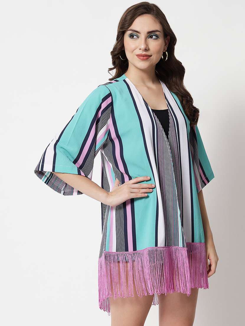 short sleeved striped regular shrug - 18395335 -  Standard Image - 2