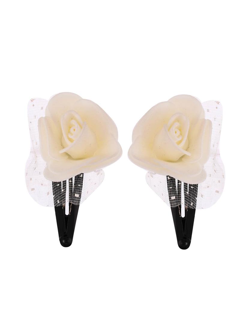 white flower tiara hairband with a pair of matching tic tac hairpin - 18395578 - Standard Image - 2