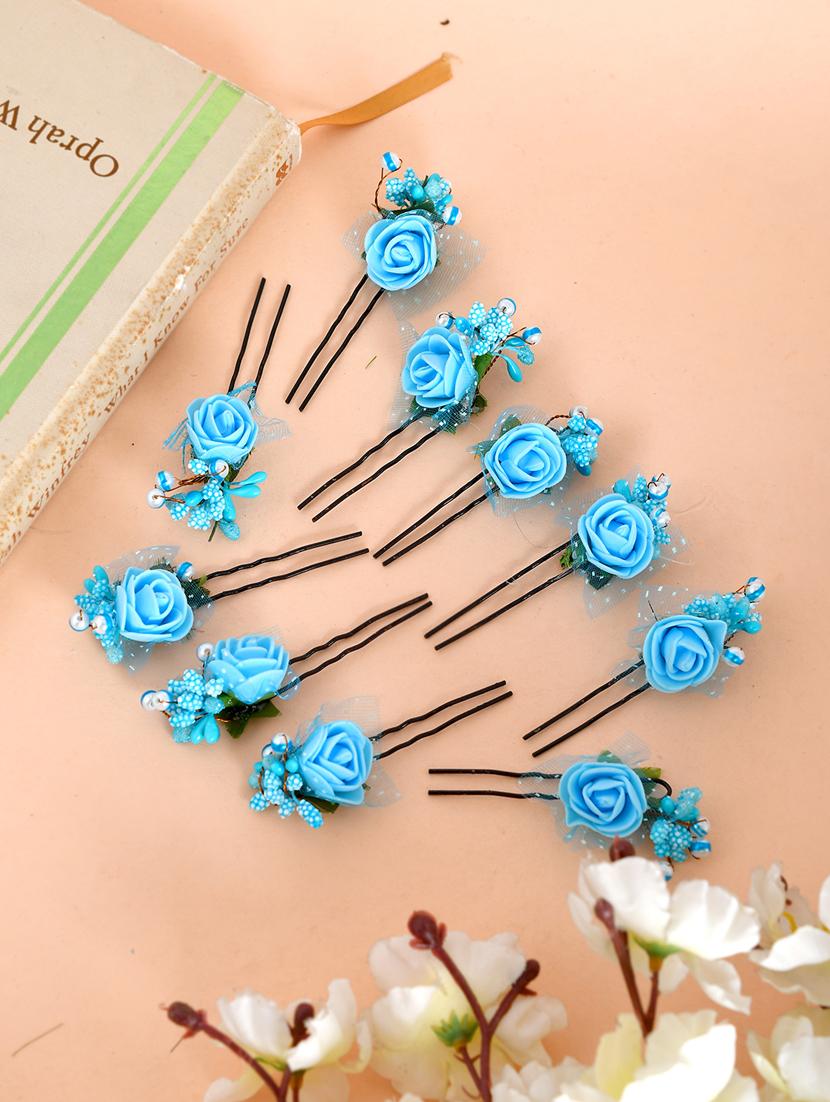 blue flower juda pin hair accessories - 18395654 - Zoom Image - 0