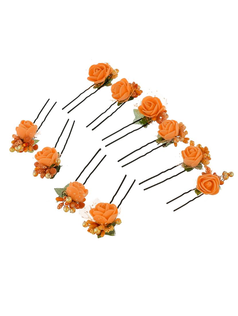 orange flower u pin hair accessory set - 18395656 - Standard Image - 2