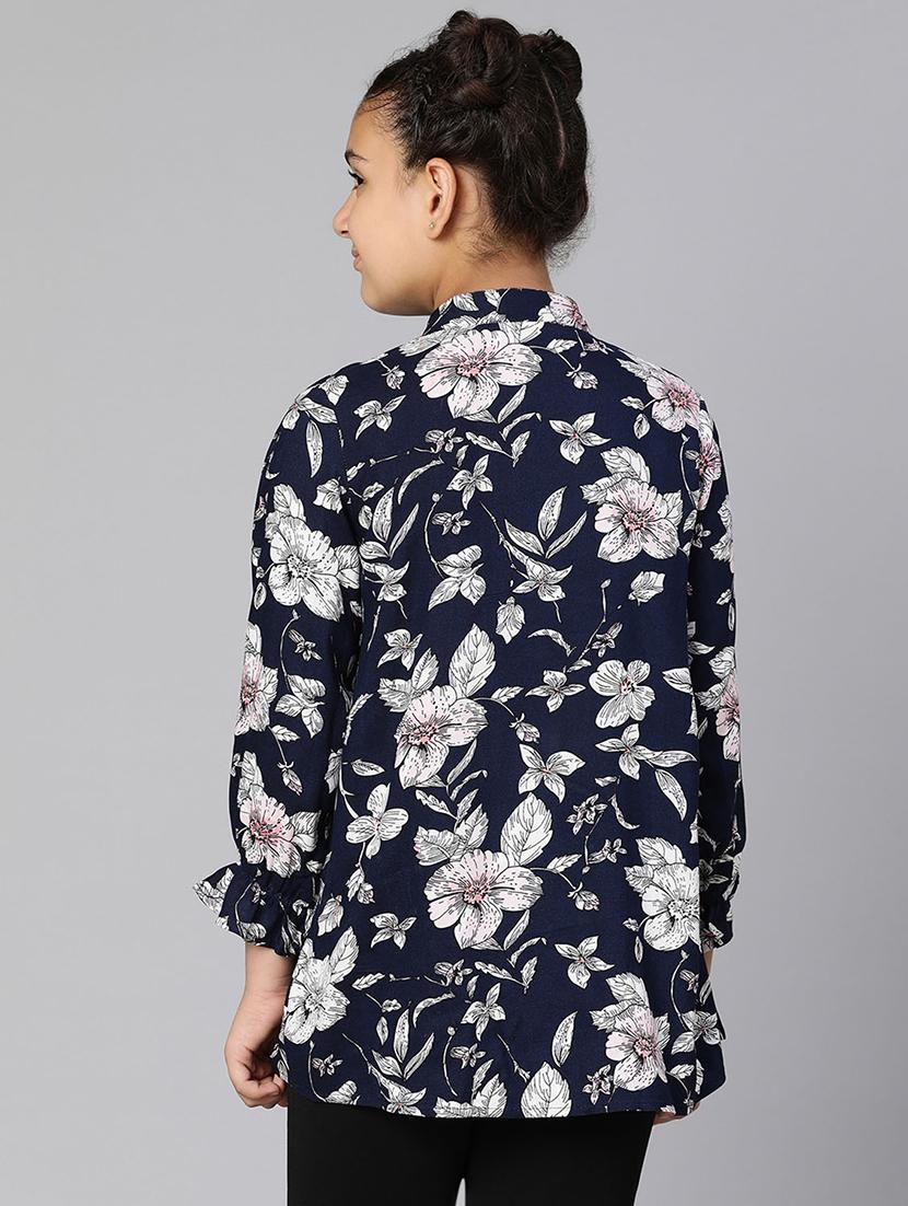 girls mandarin collar top - 18395710 - Standard Image - 2