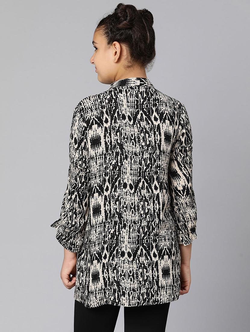 girls mandarin collar top - 18395712 - Standard Image - 2