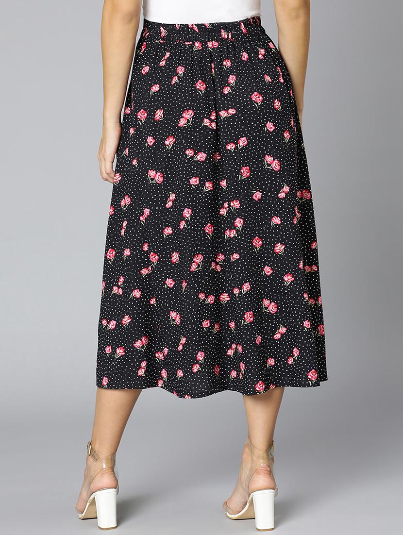mid rise floral flared skirt - 18395728 - Standard Image - 2