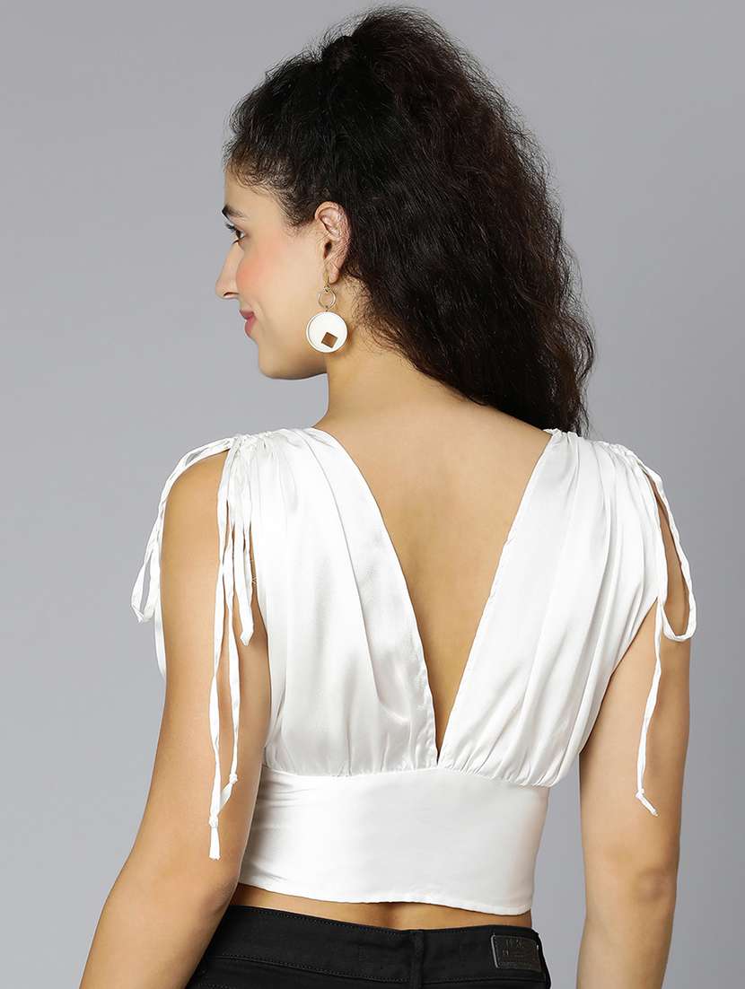 women's crop v neck top - 18395749 -  Standard Image - 2