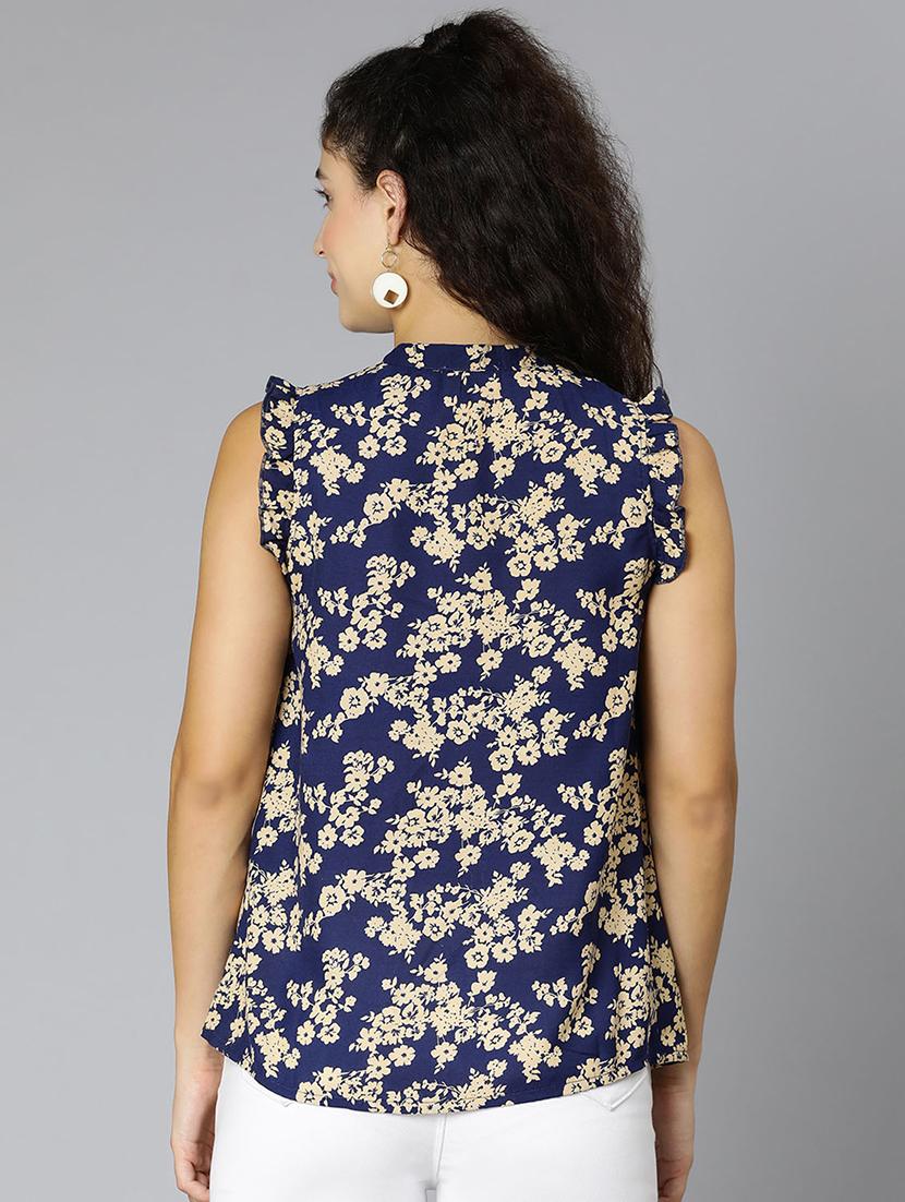 women's a line tie-up neck top - 18395752 - Standard Image - 2