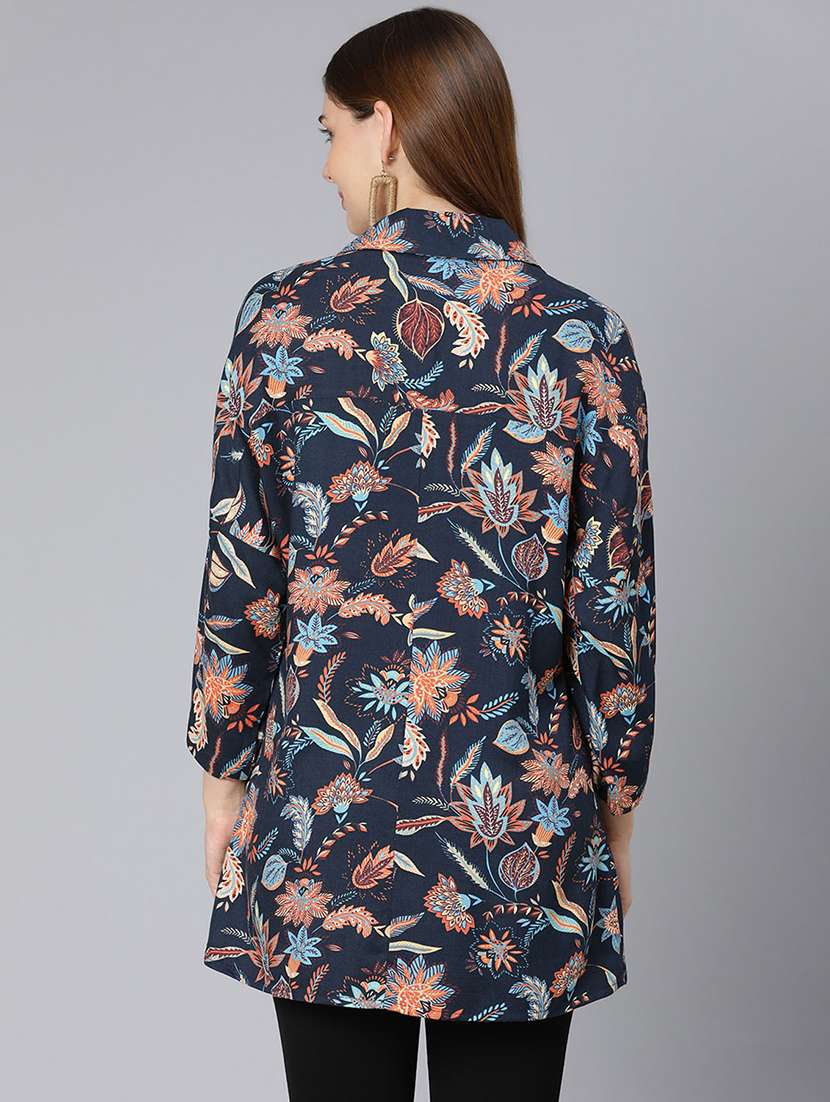 shirt collar printed tunic - 18395793 -  Standard Image - 2