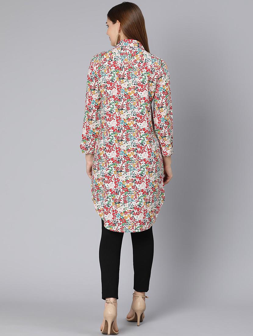 long sleeved printed tunic - 18395803 - Standard Image - 2