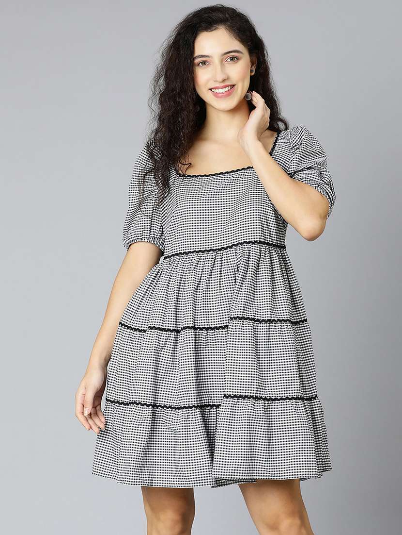women's tiered dress printed dress