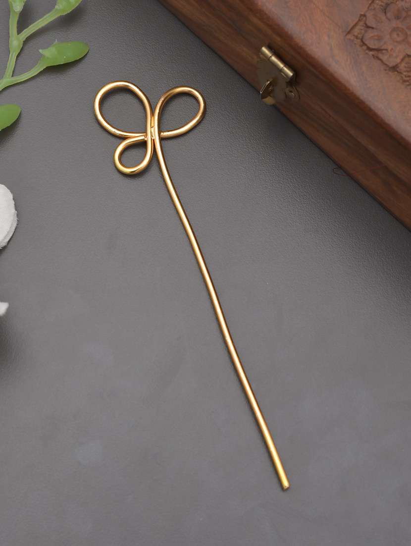 gold plated trinetta knot hair stick