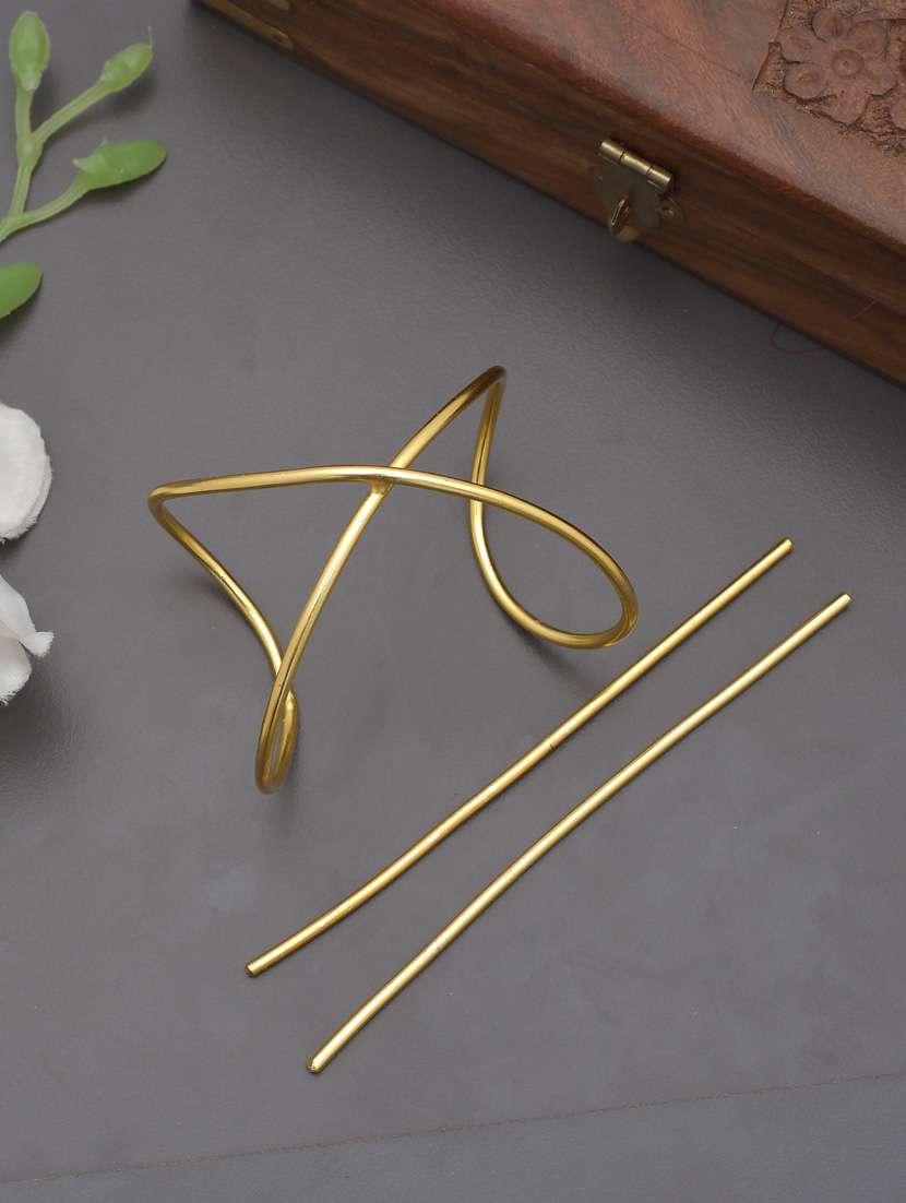 gold plated aristole designer hair accessory set